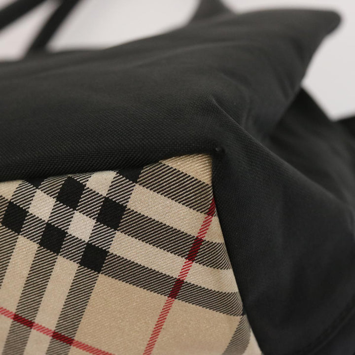 Burberry Nova Check Blue Label Hand Bag Nylon Beige Black Auth ti1650