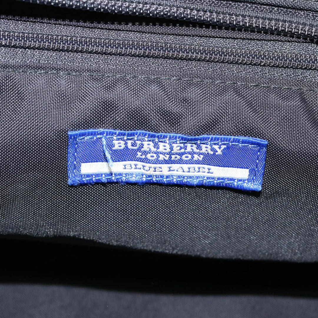 Burberry Nova Check Blue Label Hand Bag Nylon Beige Black Auth ti1650