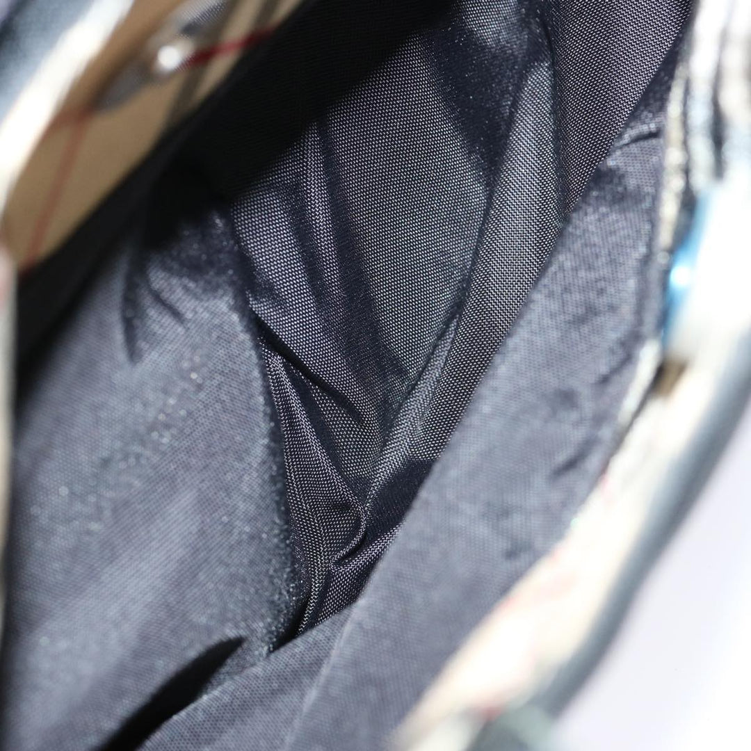 Burberry Nova Check Blue Label Hand Bag Nylon Beige Black Auth ti1650
