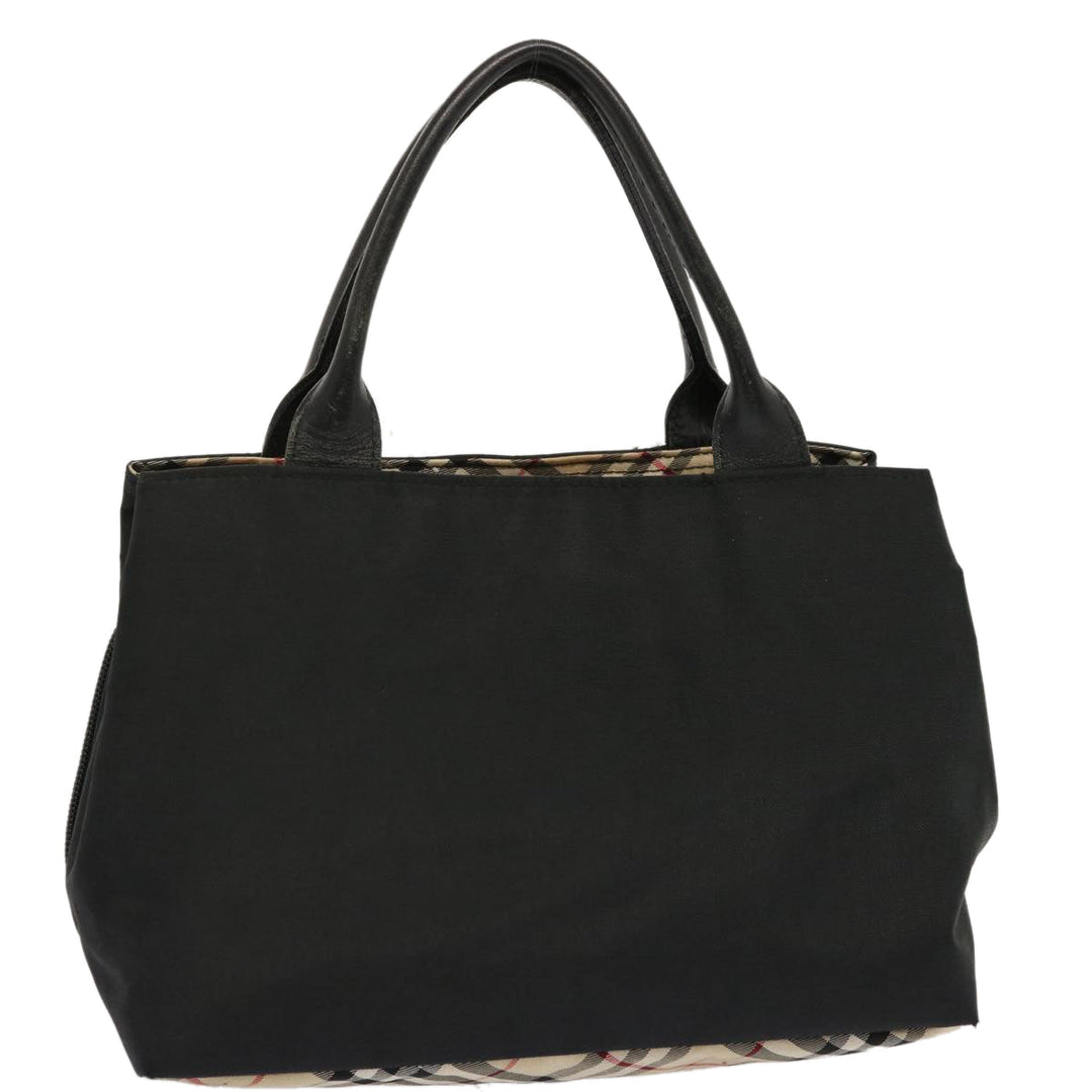 Burberry Nova Check Blue Label Hand Bag Nylon Beige Black Auth ti1650