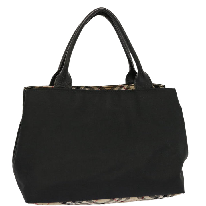 Burberry Nova Check Blue Label Hand Bag Nylon Beige Black Auth ti1650