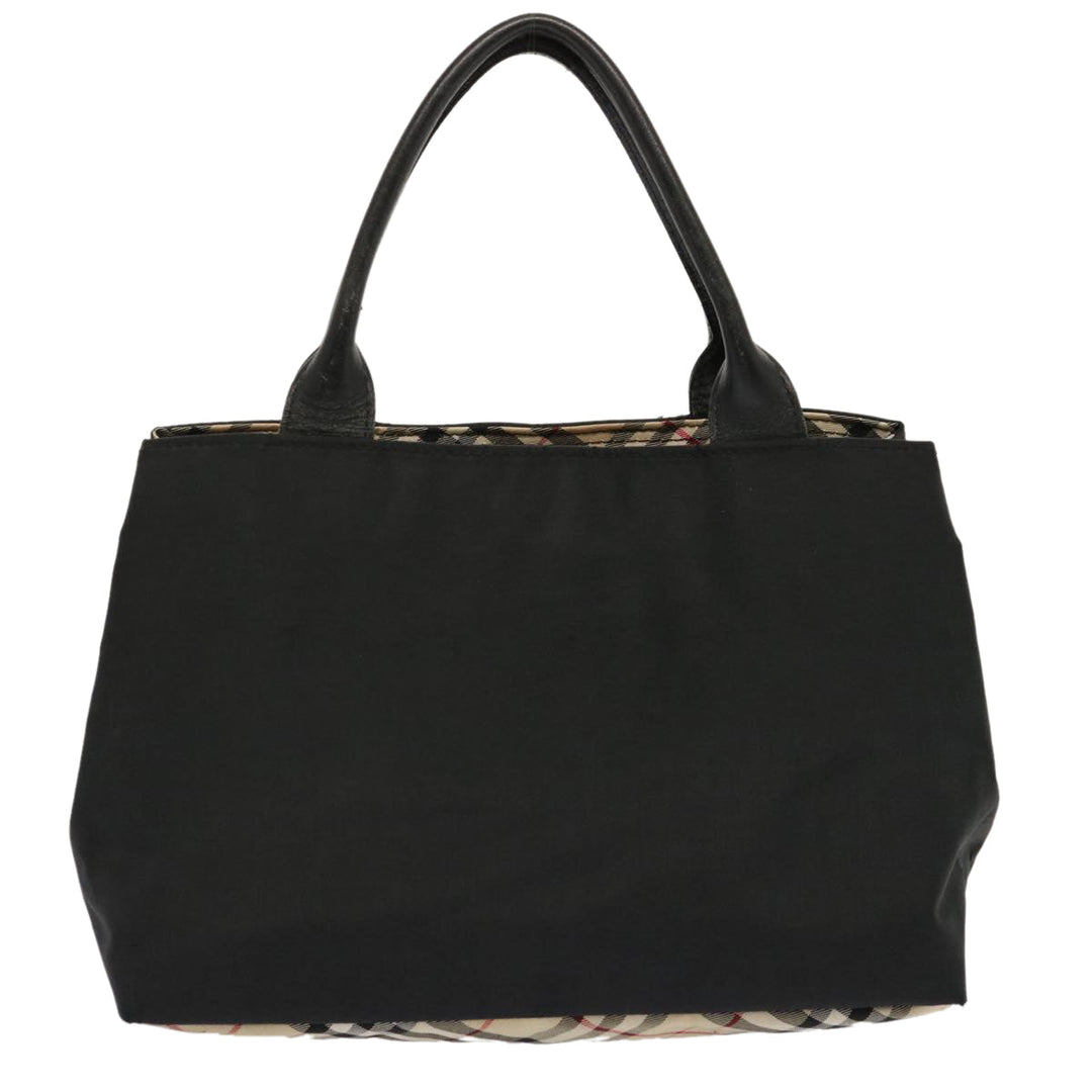 Burberry Nova Check Blue Label Hand Bag Nylon Beige Black Auth ti1650