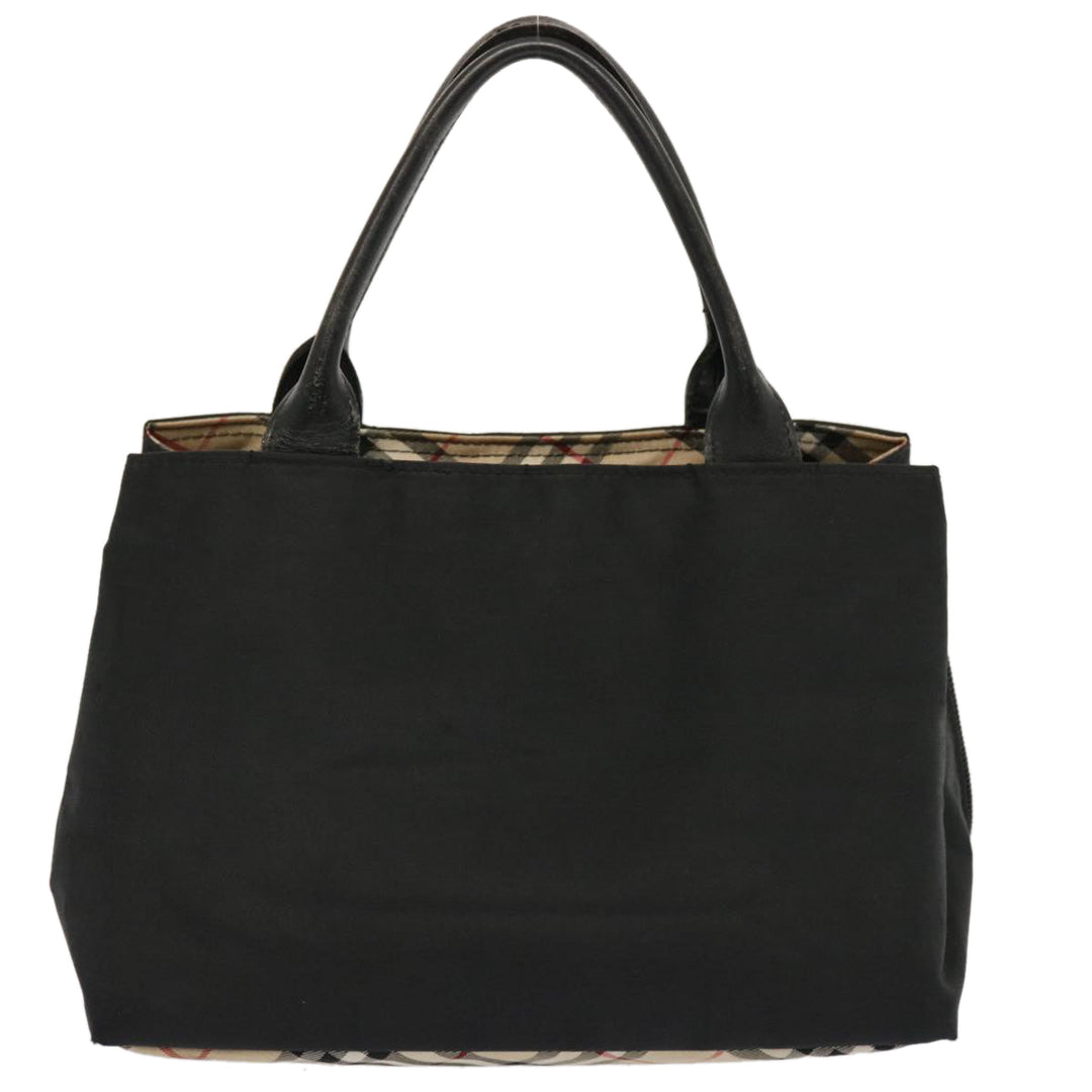 Burberry Nova Check Blue Label Hand Bag Nylon Beige Black Auth ti1650