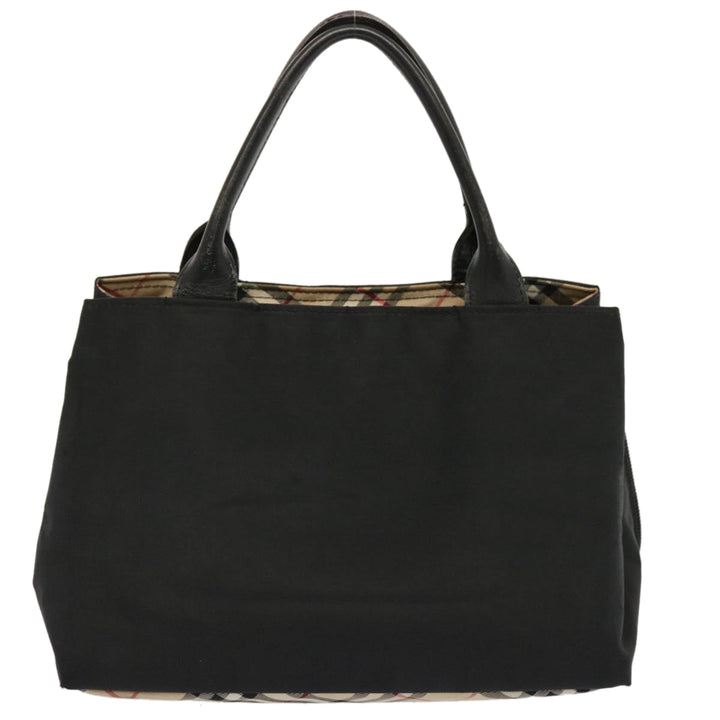 Burberry Nova Check Blue Label Hand Bag Nylon Beige Black Auth ti1650