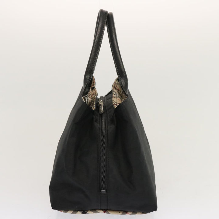 Burberry Nova Check Blue Label Hand Bag Nylon Beige Black Auth ti1650