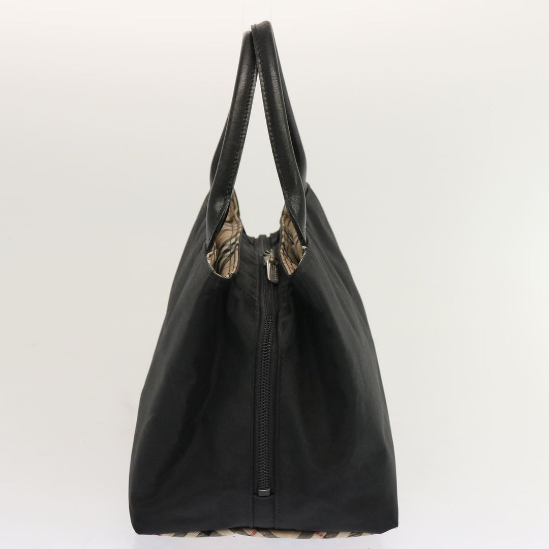 Burberry Nova Check Blue Label Hand Bag Nylon Beige Black Auth ti1650