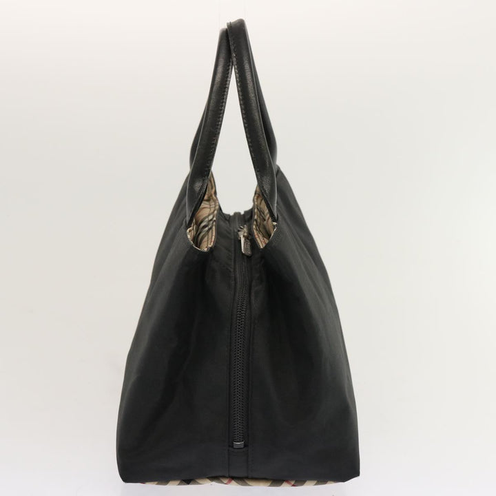 Burberry Nova Check Blue Label Hand Bag Nylon Beige Black Auth ti1650