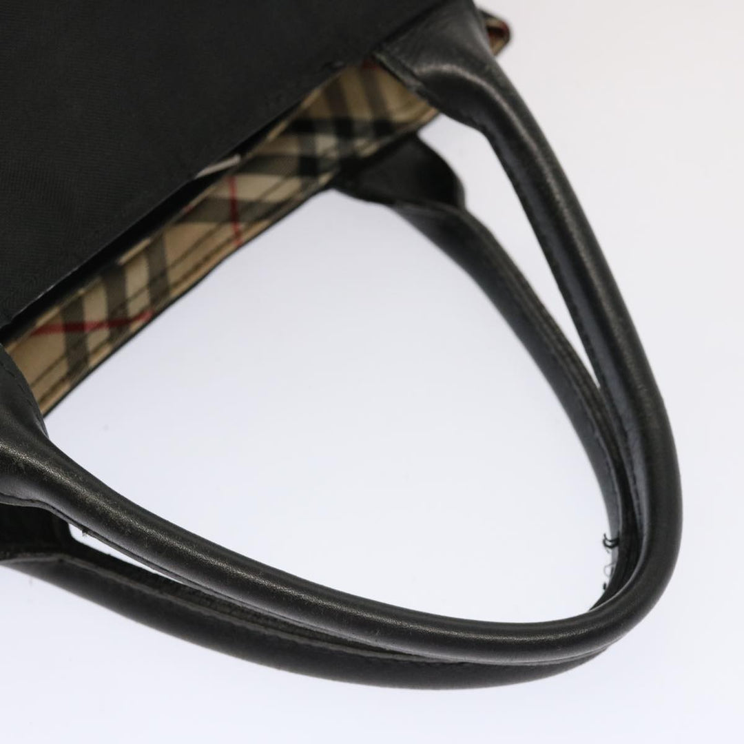 Burberry Nova Check Blue Label Hand Bag Nylon Beige Black Auth ti1650