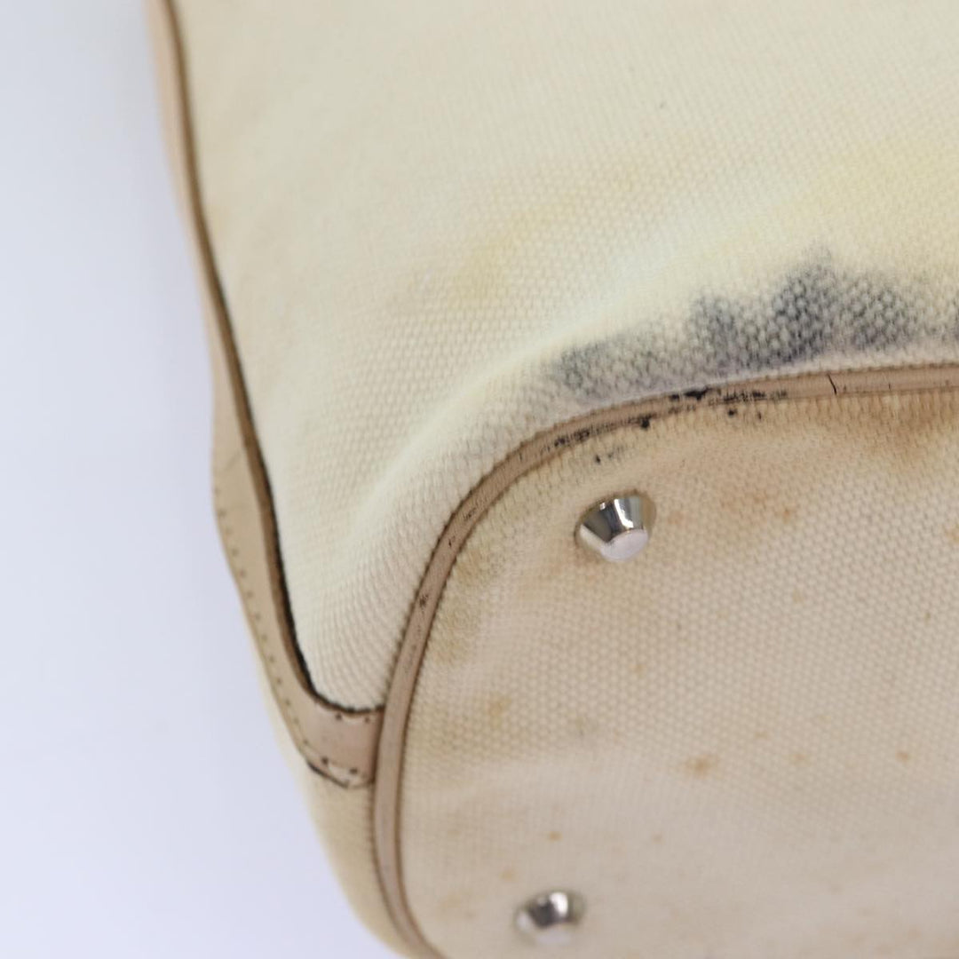Burberry Hand Bag Canvas Beige Auth ti1704