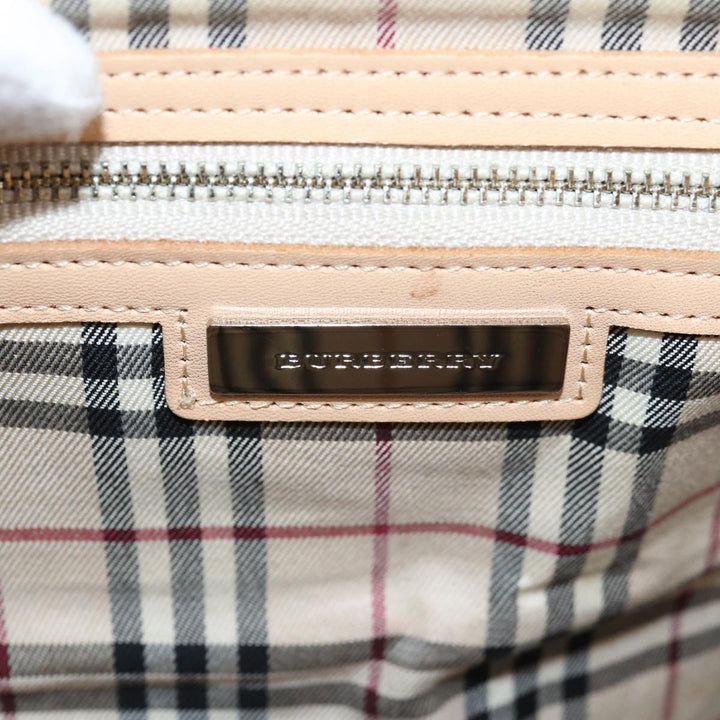 Burberry Hand Bag Canvas Beige Auth ti1704