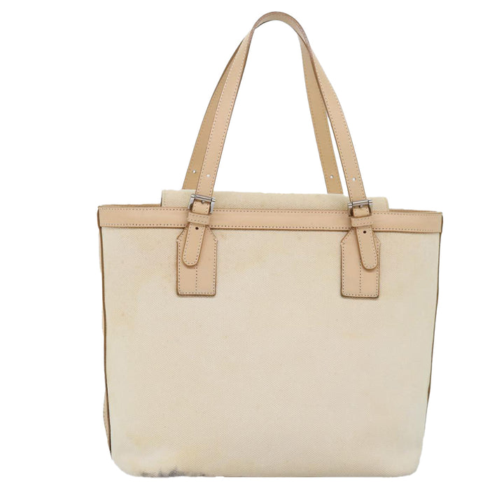 Burberry Hand Bag Canvas Beige Auth ti1704