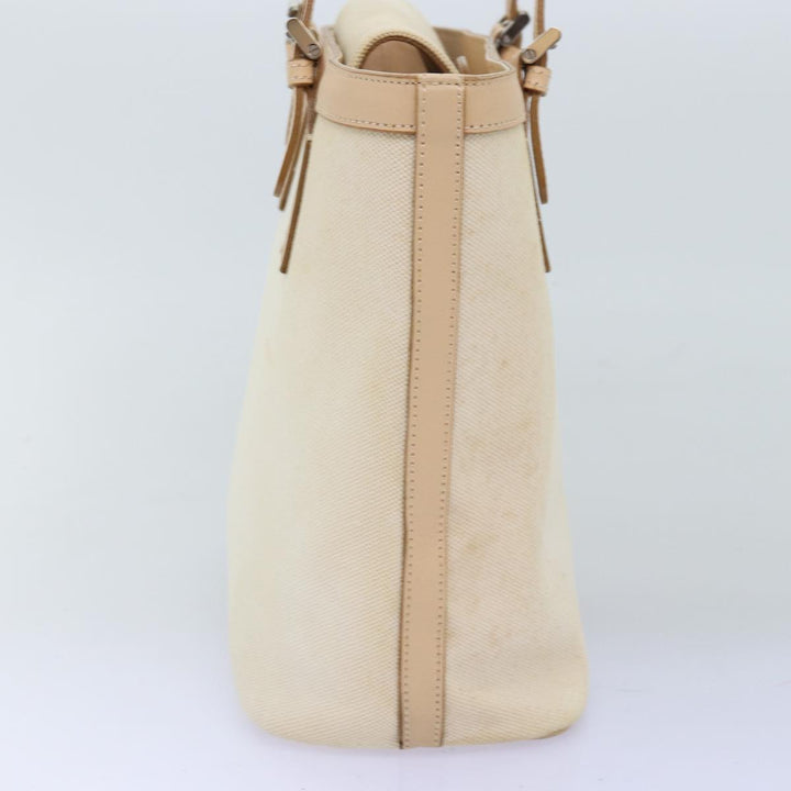 Burberry Hand Bag Canvas Beige Auth ti1704