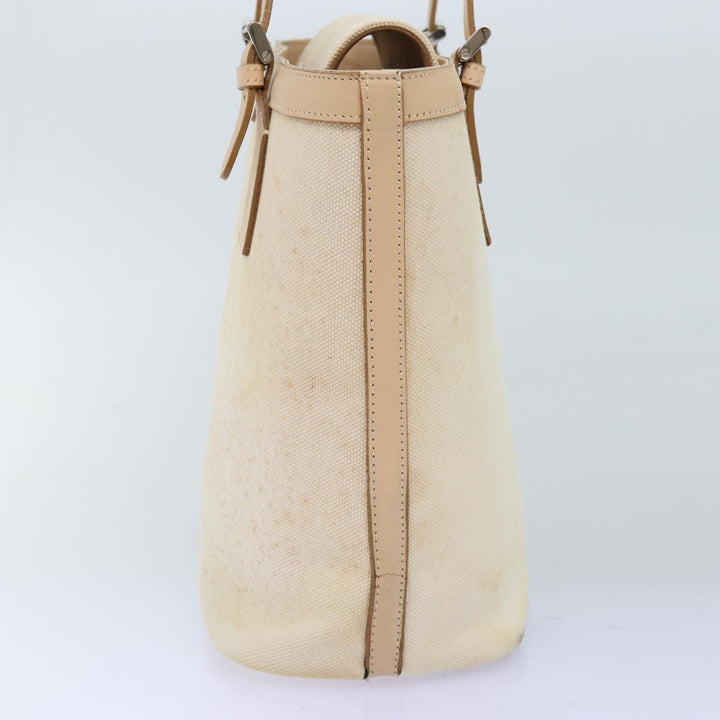 Burberry Hand Bag Canvas Beige Auth ti1704