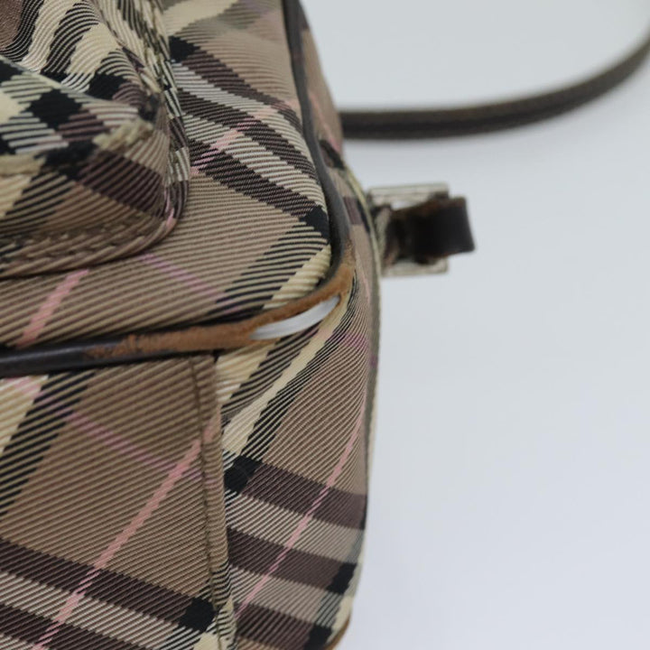 Burberry Nova Check Blue Label Shoulder Bag Nylon Brown Auth ti1741