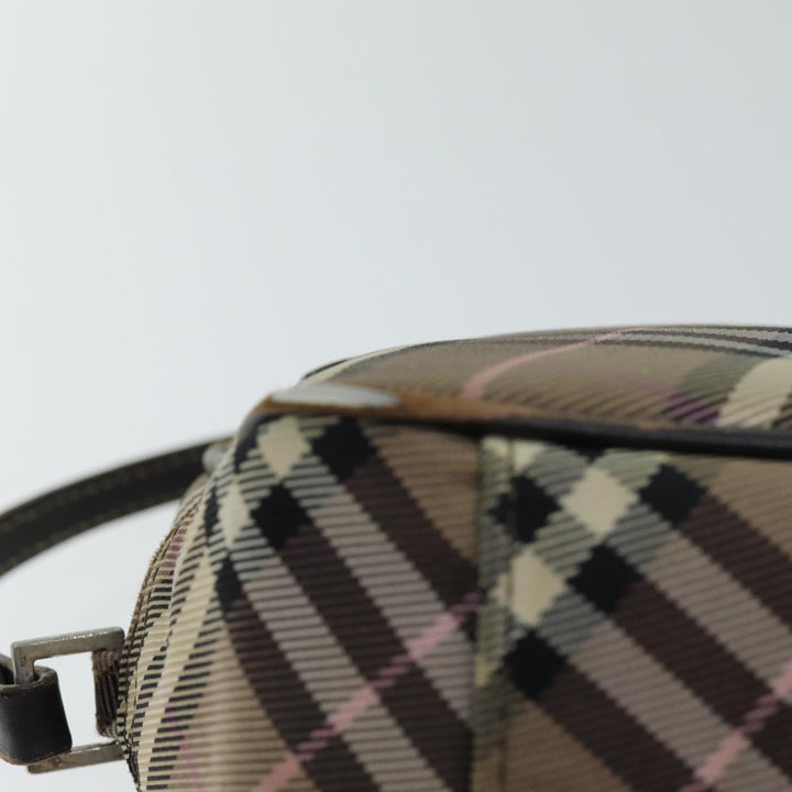 Burberry Nova Check Blue Label Shoulder Bag Nylon Brown Auth ti1741