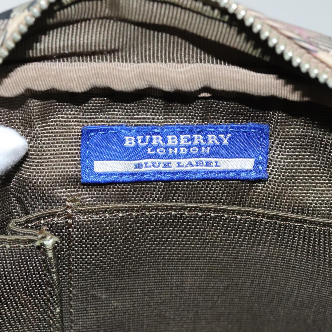 Burberry Nova Check Blue Label Shoulder Bag Nylon Brown Auth ti1741