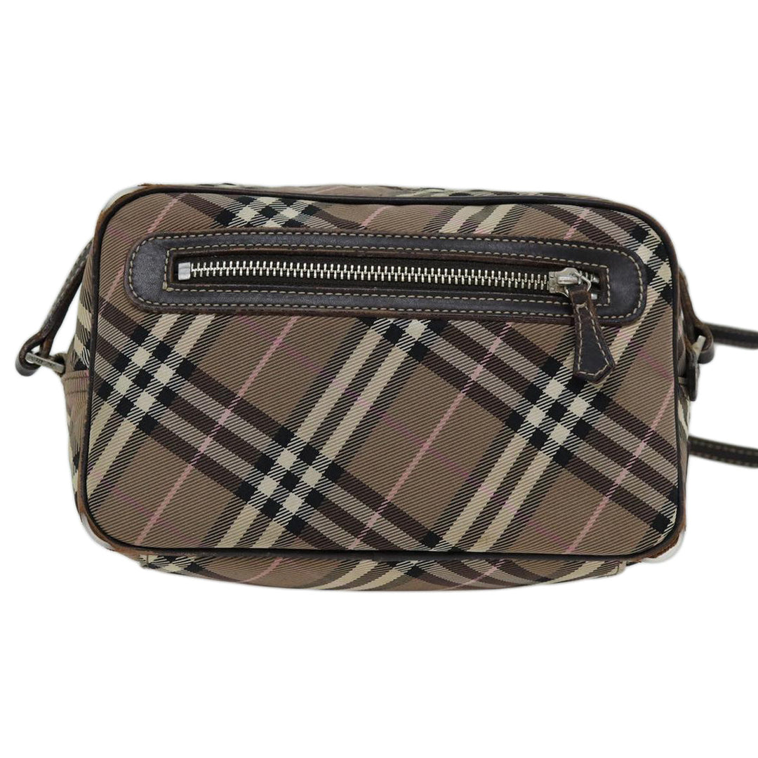 Burberry Nova Check Blue Label Shoulder Bag Nylon Brown Auth ti1741
