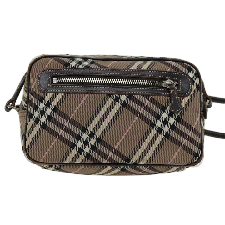 Burberry Nova Check Blue Label Shoulder Bag Nylon Brown Auth ti1741