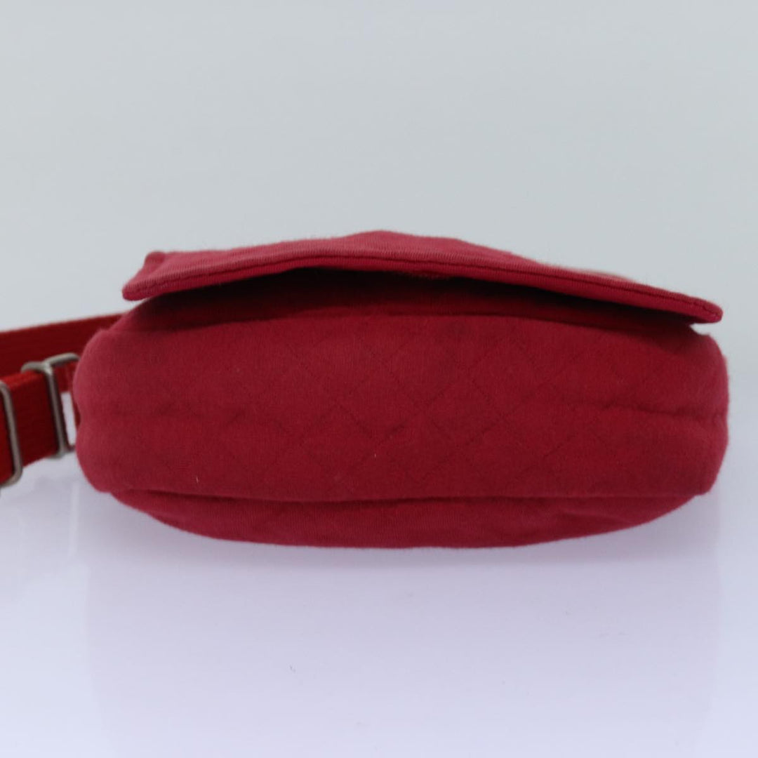 Burberry Shoulder Bag Canvas Red Auth ti1749
