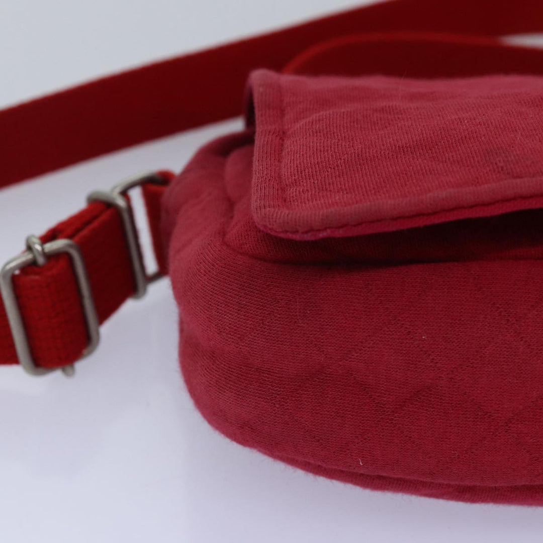 Burberry Shoulder Bag Canvas Red Auth ti1749