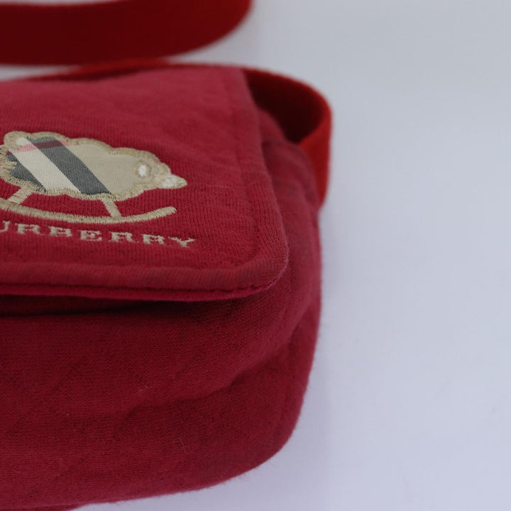 Burberry Shoulder Bag Canvas Red Auth ti1749