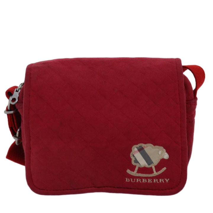 Burberry Shoulder Bag Canvas Red Auth ti1749
