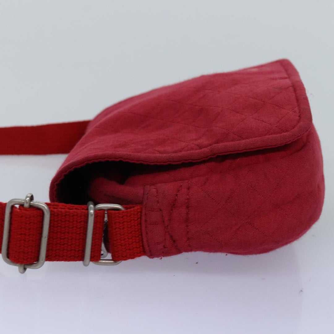 Burberry Shoulder Bag Canvas Red Auth ti1749