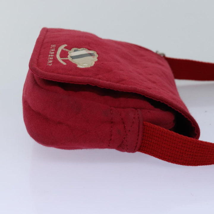 Burberry Shoulder Bag Canvas Red Auth ti1749