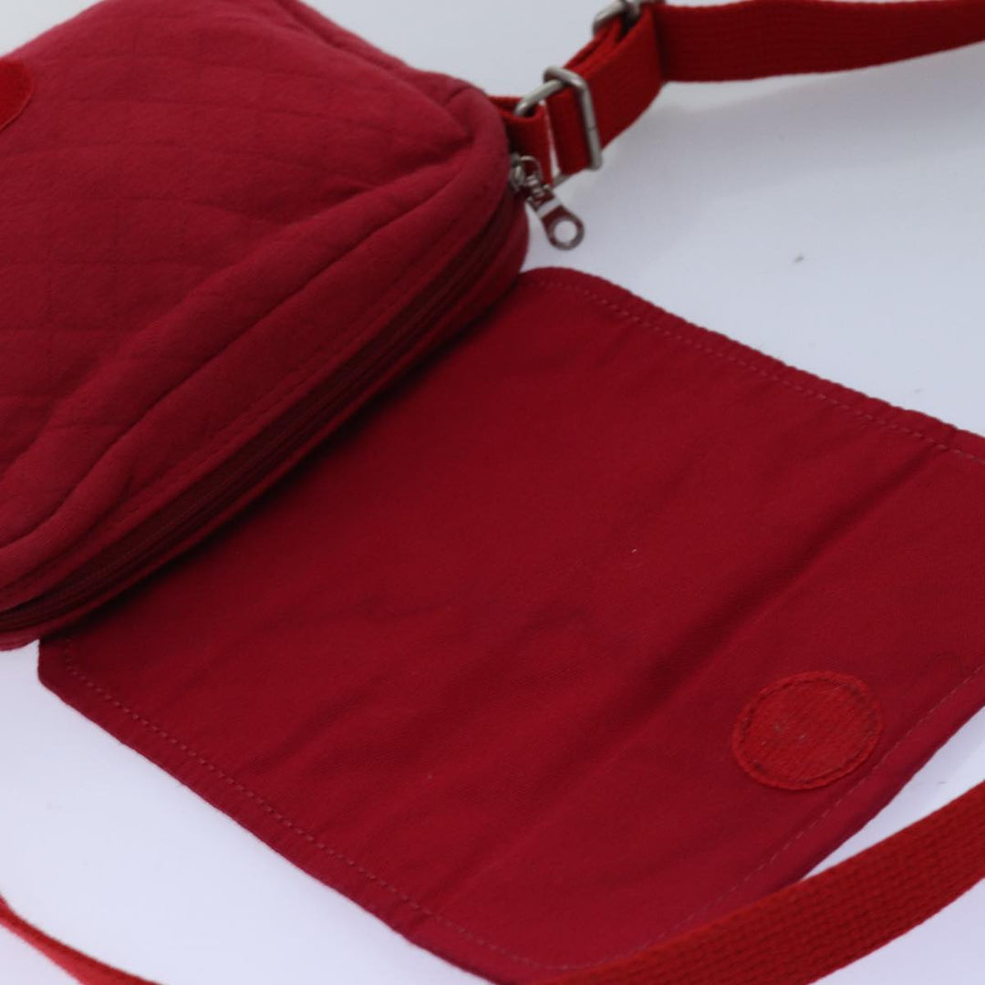 Burberry Shoulder Bag Canvas Red Auth ti1749