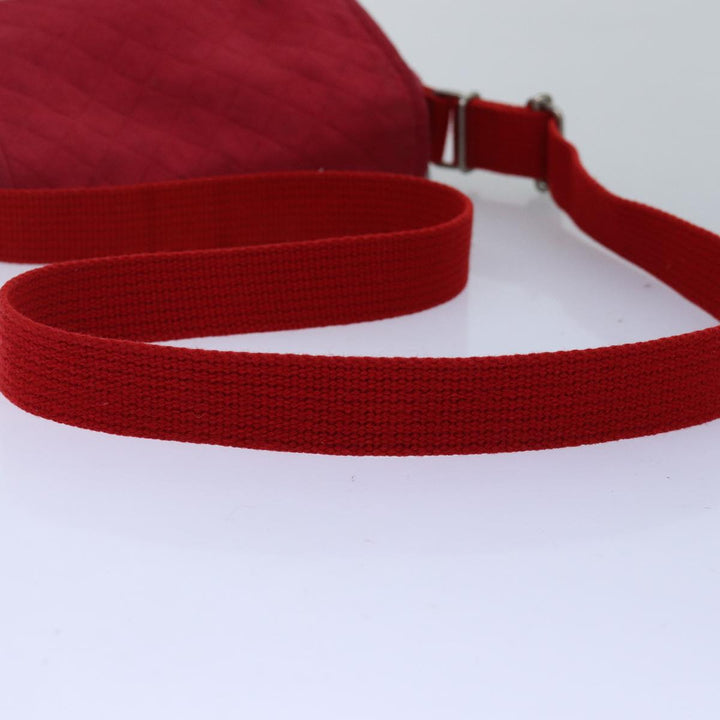 Burberry Shoulder Bag Canvas Red Auth ti1749