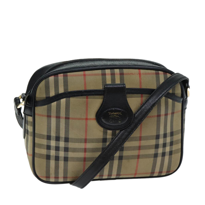 BurberrySs Nova Check Shoulder Bag Beige Black Auth ti1761