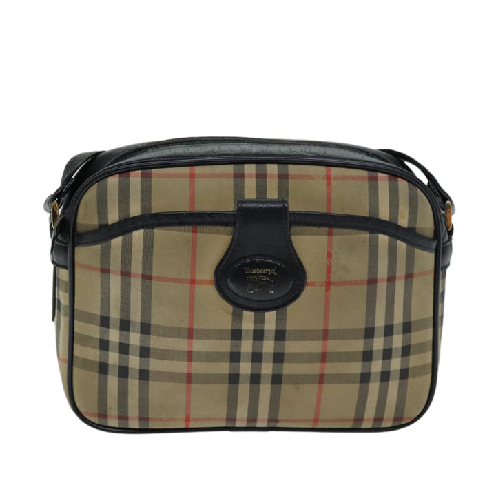BurberrySs Nova Check Shoulder Bag Beige Black Auth ti1761