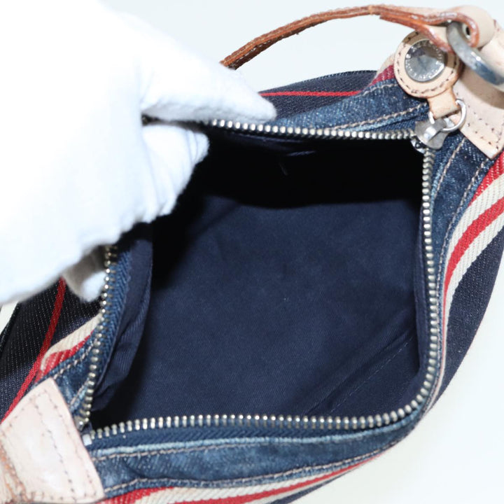 Burberry Blue Label Shoulder Bag Canvas nylon 2Set Navy Red Auth ti1767