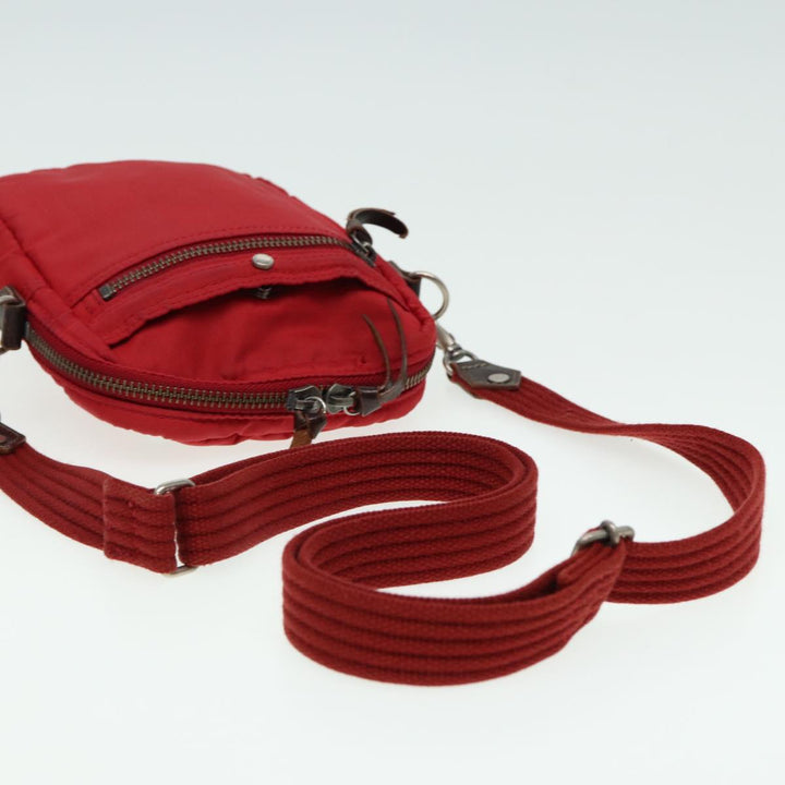 Burberry Blue Label Shoulder Bag Canvas nylon 2Set Navy Red Auth ti1767