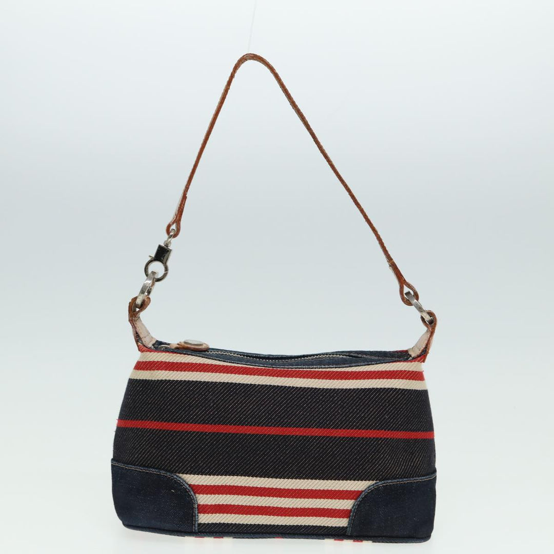 Burberry Blue Label Shoulder Bag Canvas nylon 2Set Navy Red Auth ti1767