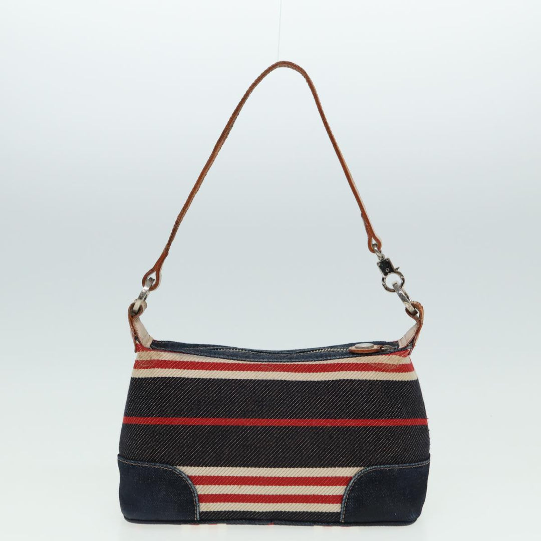 Burberry Blue Label Shoulder Bag Canvas nylon 2Set Navy Red Auth ti1767