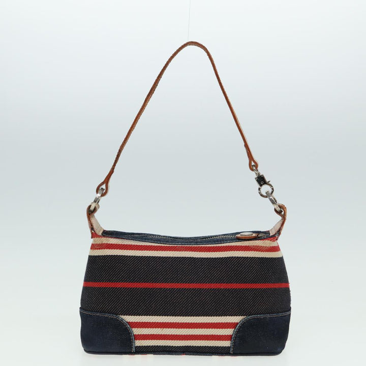 Burberry Blue Label Shoulder Bag Canvas nylon 2Set Navy Red Auth ti1767