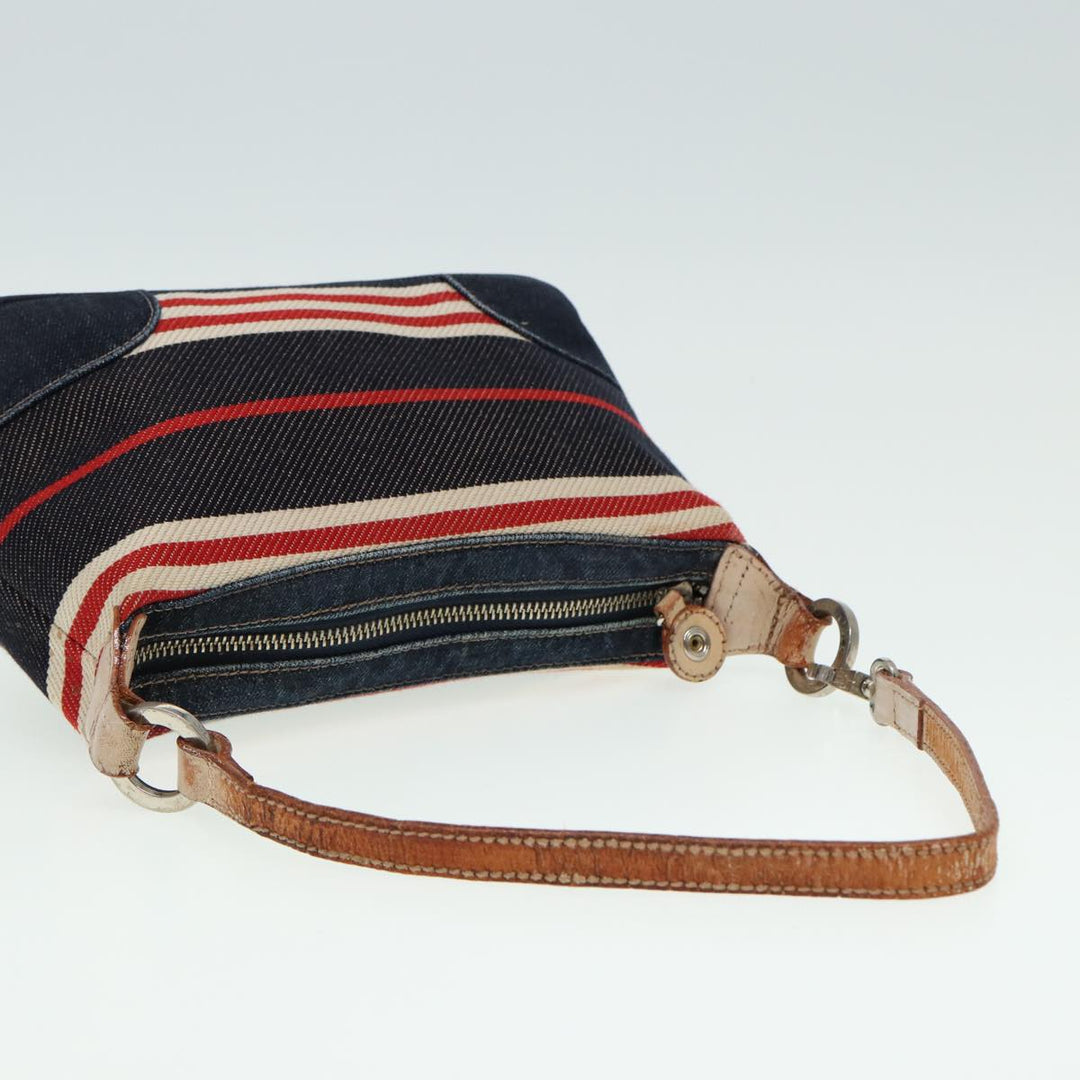 Burberry Blue Label Shoulder Bag Canvas nylon 2Set Navy Red Auth ti1767