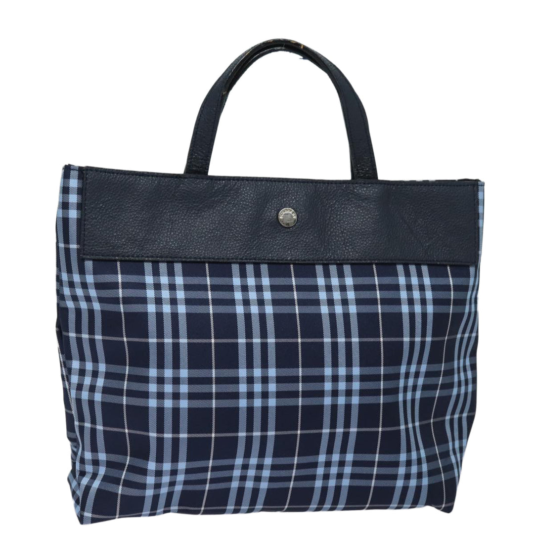 Burberry Nova Check Hand Bag Nylon Navy Auth ti1769
