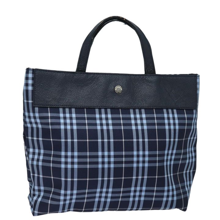 Burberry Nova Check Hand Bag Nylon Navy Auth ti1769