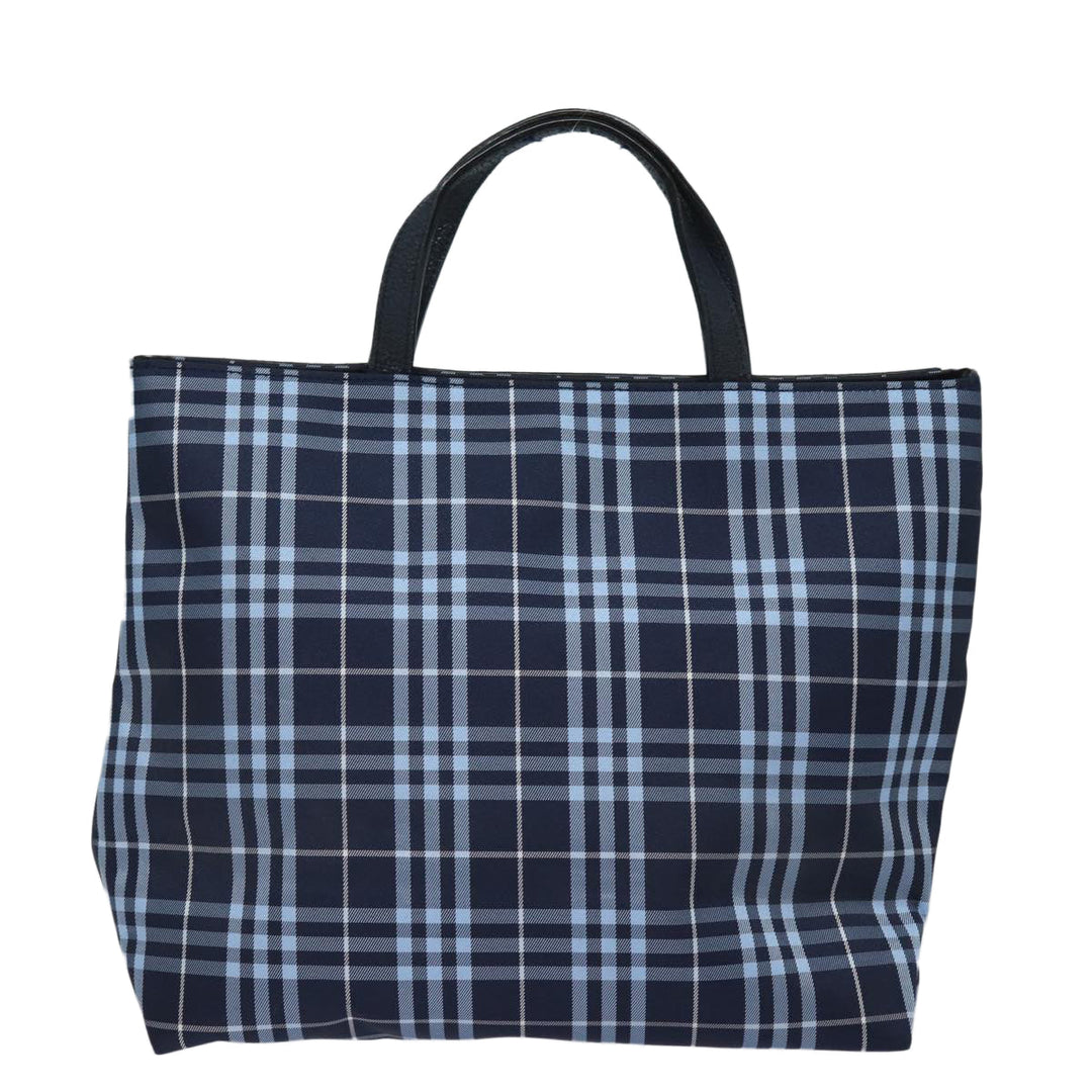 Burberry Nova Check Hand Bag Nylon Navy Auth ti1769