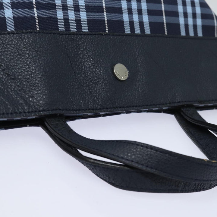 Burberry Nova Check Hand Bag Nylon Navy Auth ti1769