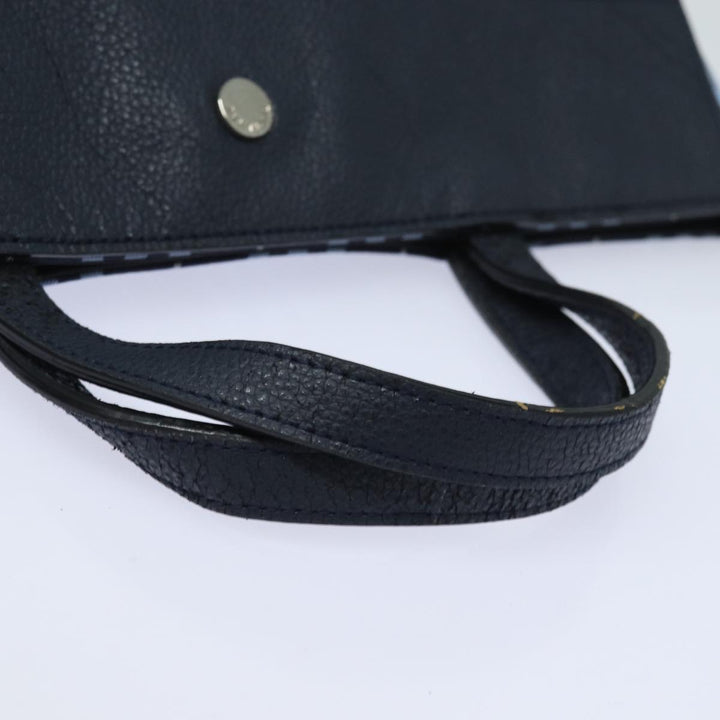 Burberry Nova Check Hand Bag Nylon Navy Auth ti1769