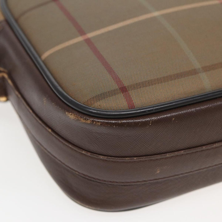 BurberrySs Nova Check Shoulder Bag Canvas Beige Brown Auth ti1772