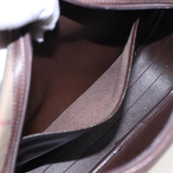 BurberrySs Nova Check Shoulder Bag Canvas Beige Brown Auth ti1772