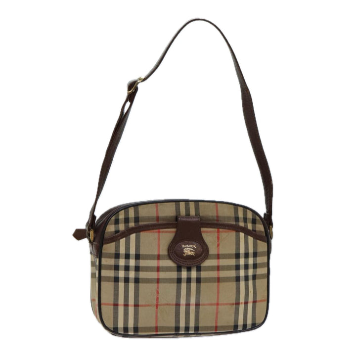 BurberrySs Nova Check Blue Label Hand Bag Canvas Black Auth ti1774
