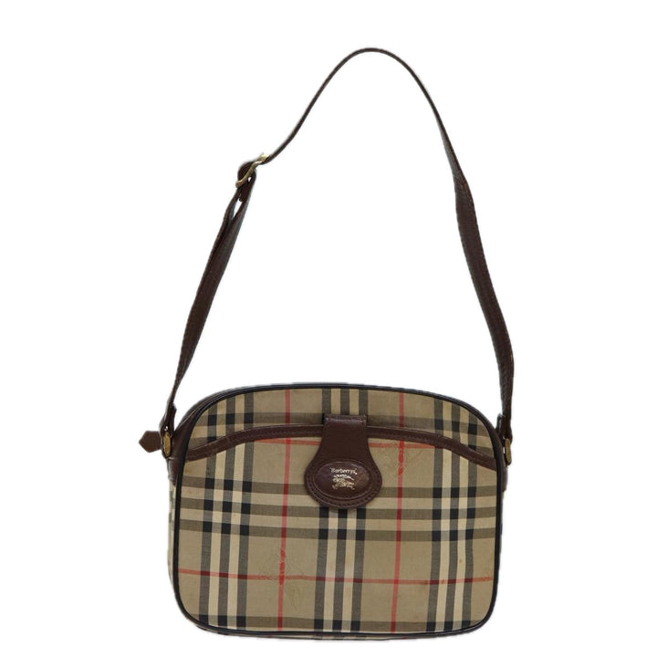 BurberrySs Nova Check Blue Label Hand Bag Canvas Black Auth ti1774