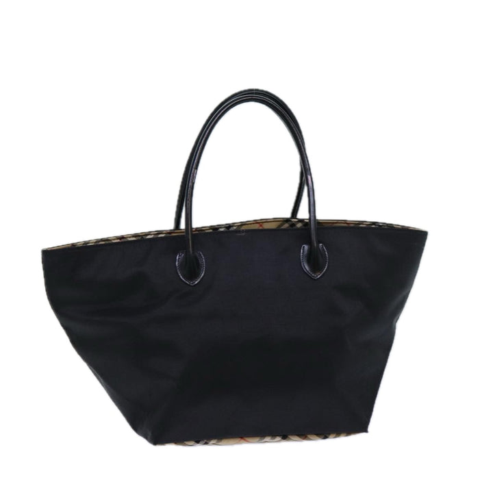 BurberrySs Nova Check Blue Label Hand Bag Canvas Black Auth ti1775