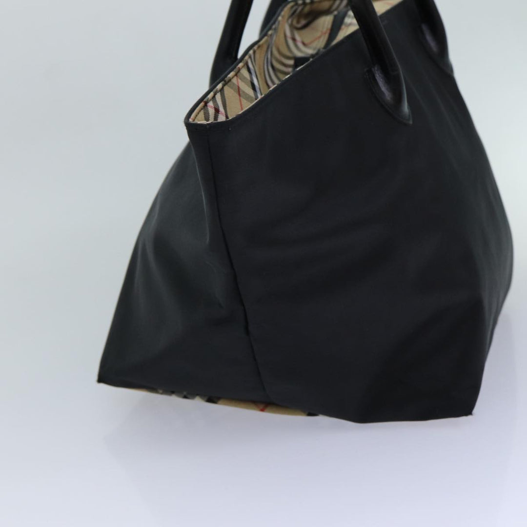 BurberrySs Nova Check Blue Label Hand Bag Canvas Black Auth ti1775