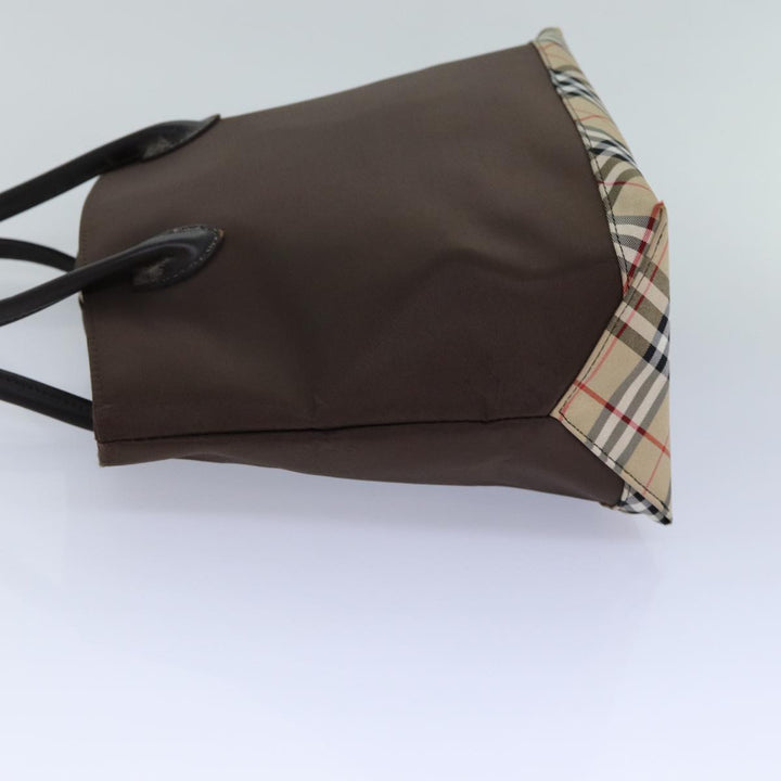 BurberrySs Nova Check Blue Label Hand Bag Canvas Brown Auth ti1776